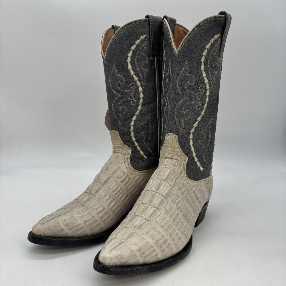 Gran Lider Zapaterias Leather Boots Mens 8.5 US 26.5 MEX Green Aligator Western